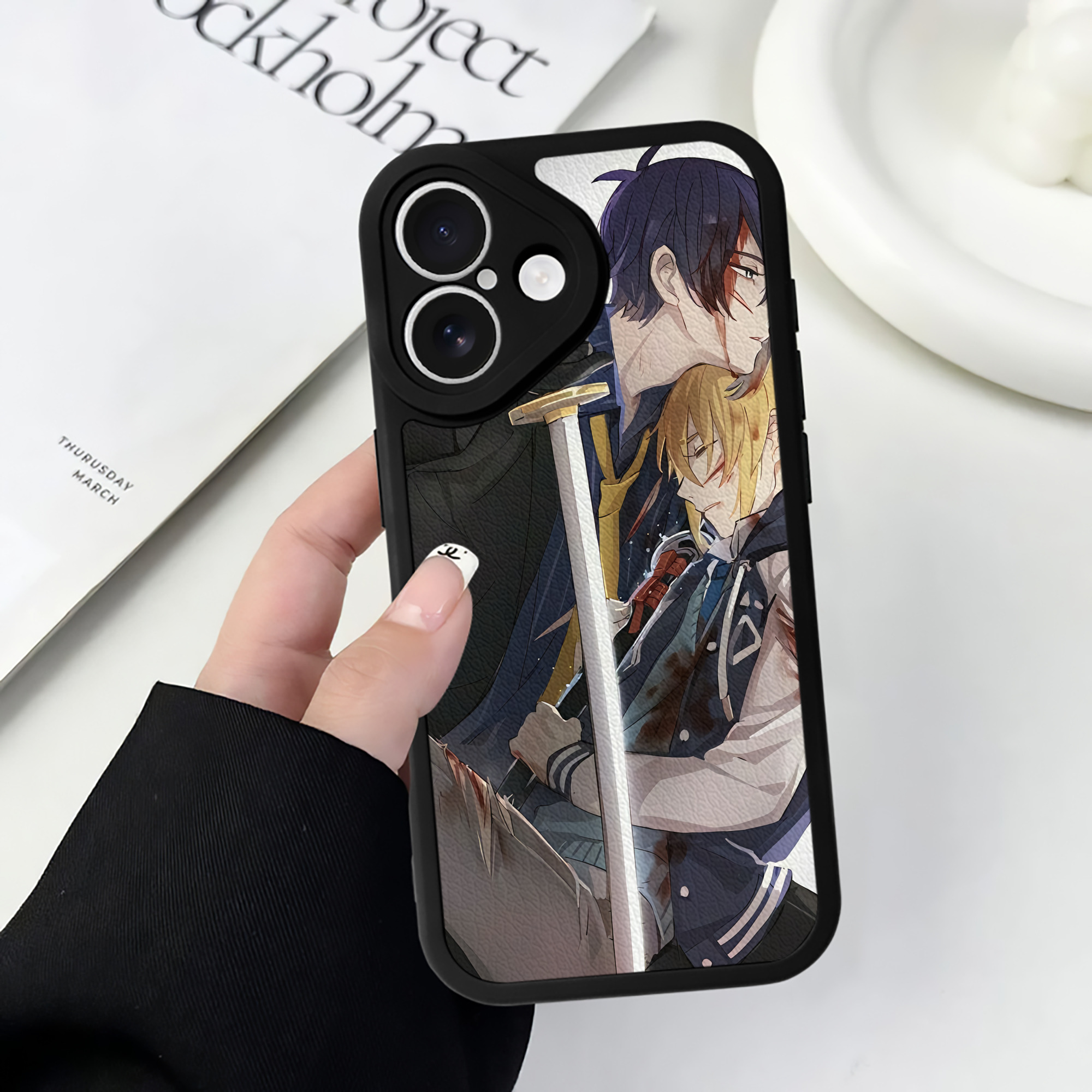 （画像用） 刀剣乱舞 Touken Ranbu 【iPhone 16シリーズ対応】シリコンスマホケース（レザー調） 材質：シリコン